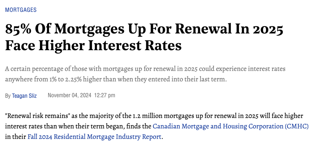 85% Of Mortgages Up for Renewal in 2025 Face Higher Interest Rates
